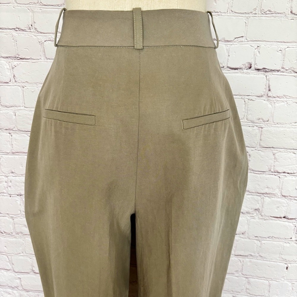 ZARA High Waisted Pleated Carrot Leg Cropped Trousers--NWT--S - Picture 12 of 16